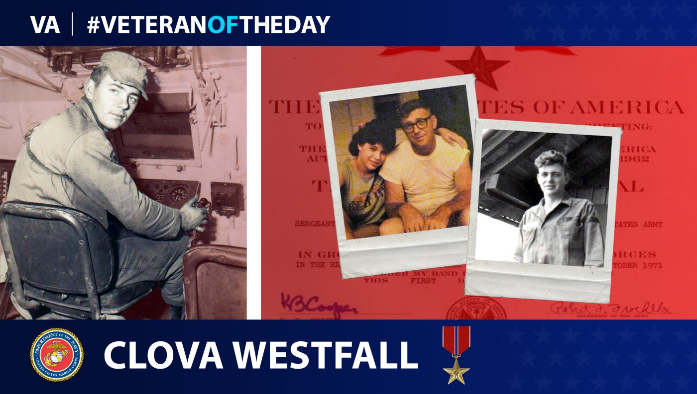 Veteran of the Day graphic for Clova Westfall