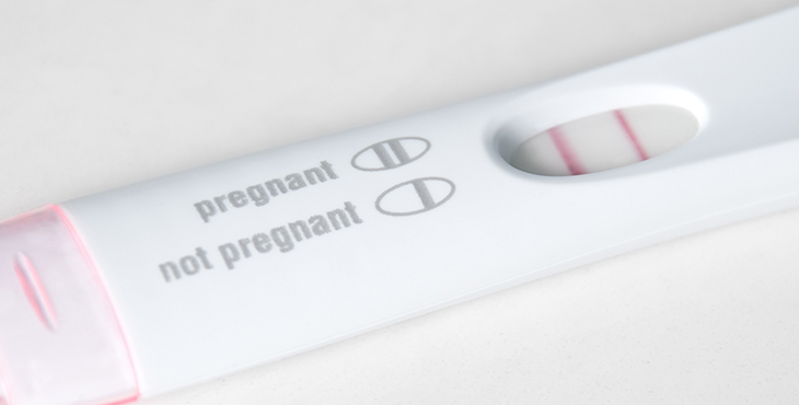 IMAGE: of an home pregnancy test strip