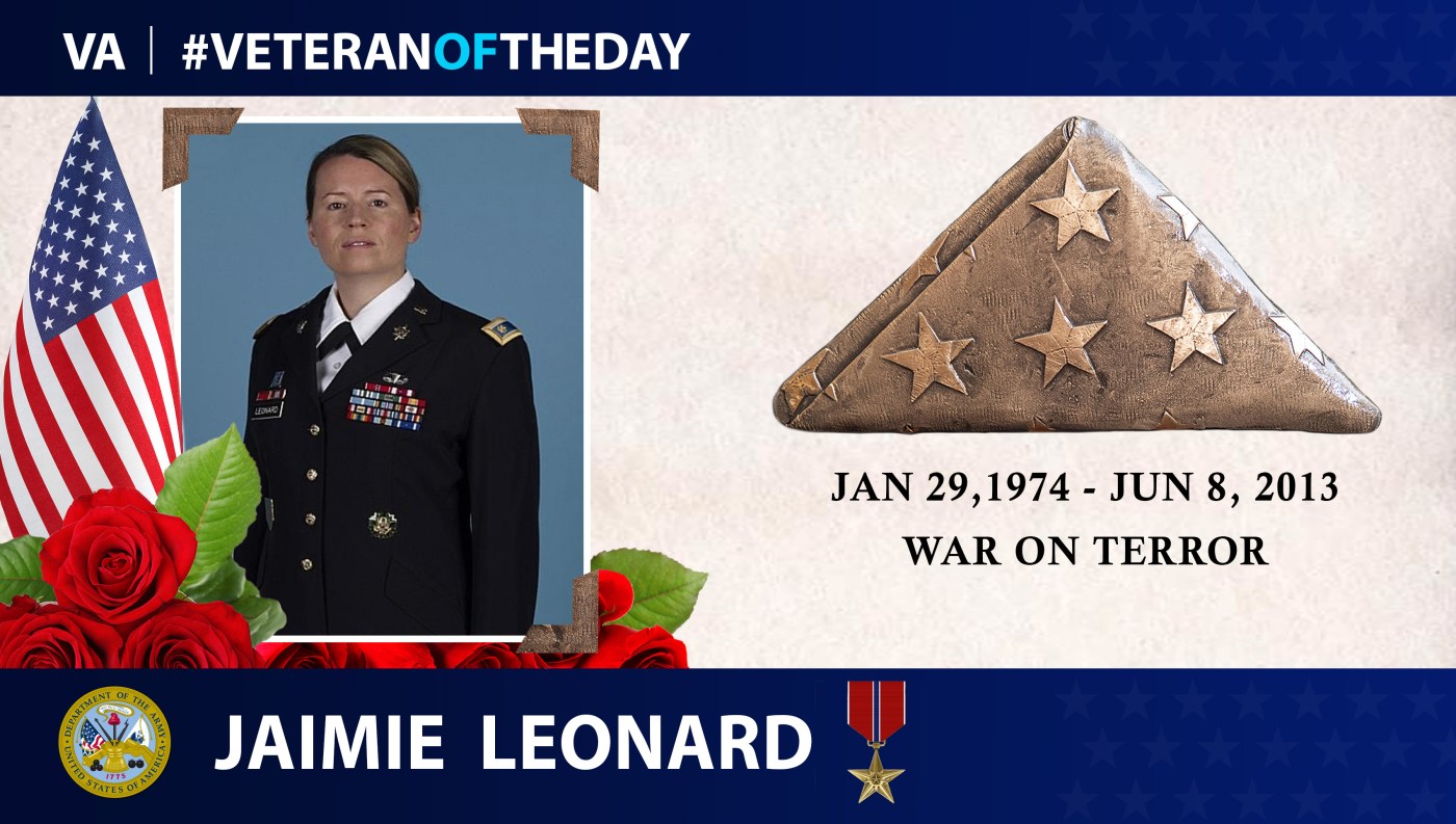 Veteran of the Day graphic for Jaimie Leonard