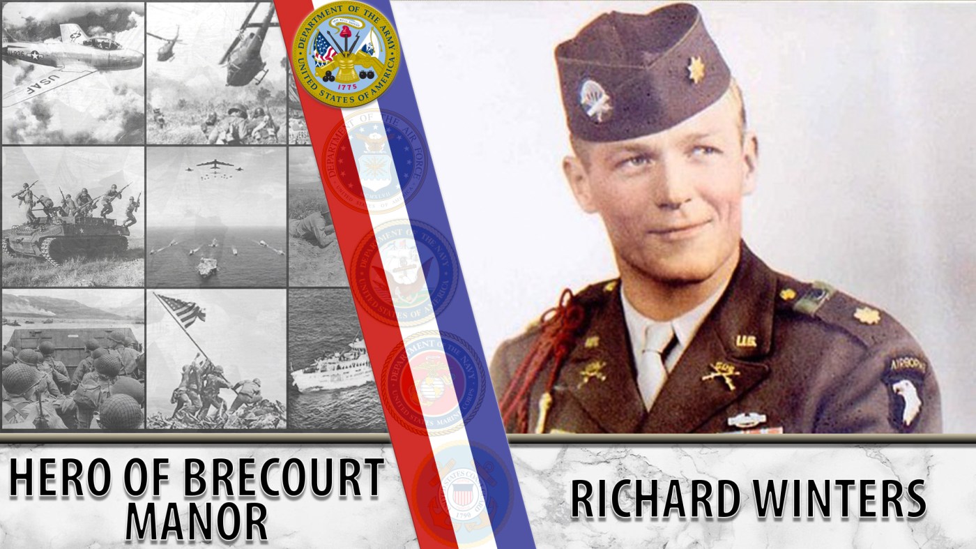 A Veterans Story graphic for Richard Winters