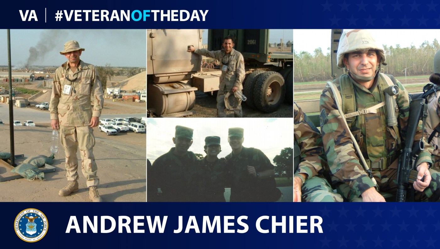 Veteran of the Day graphic for Andrew James Chier.