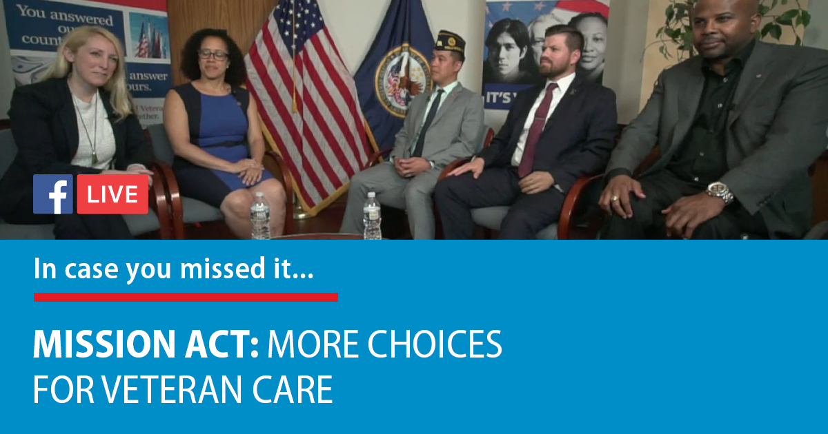 VA held an #ExploreVA Facebook Live event to discuss the MISSION Act.