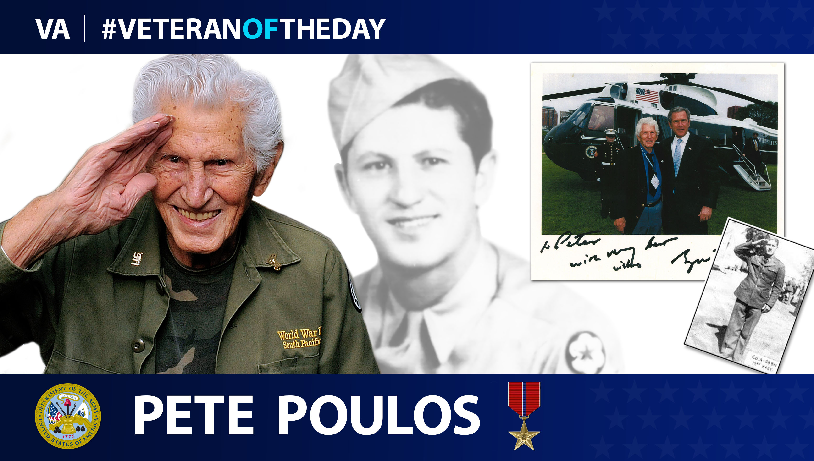 Army and WWII Veteran Pete Poulos is today's #VeteranOfTheDay.