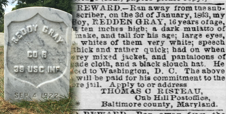 Gray's Headstone and Clipping from the Baltimore Sun.