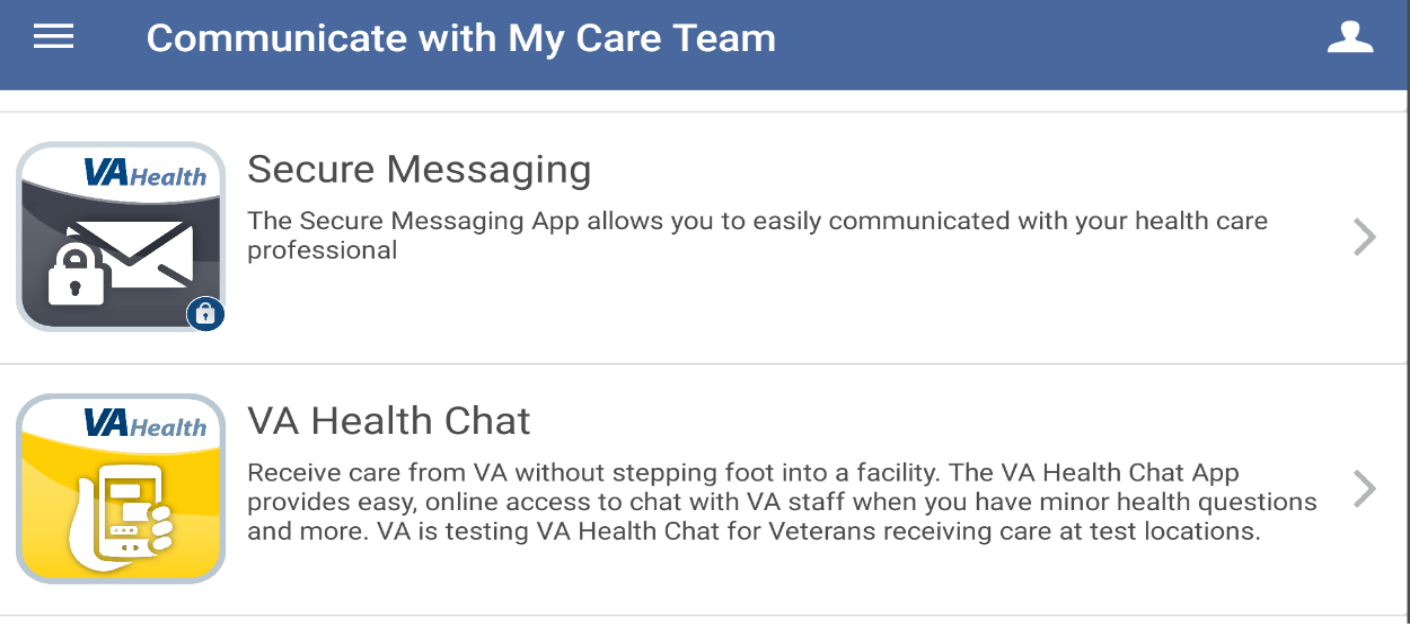 VA Launchpad arranges all of VA’s apps into five categories for Veterans: health management, health care team communication, vital health information sharing, mental health improvement, and quality of life improvement.