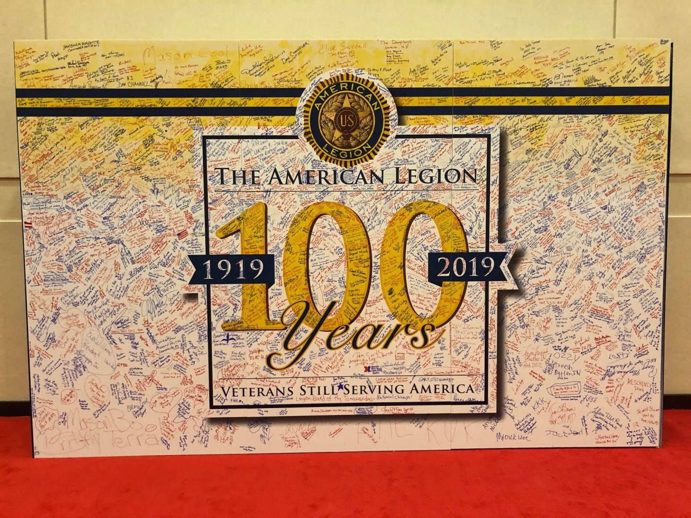 American Legion Annual Convention poster signed by Veterans.