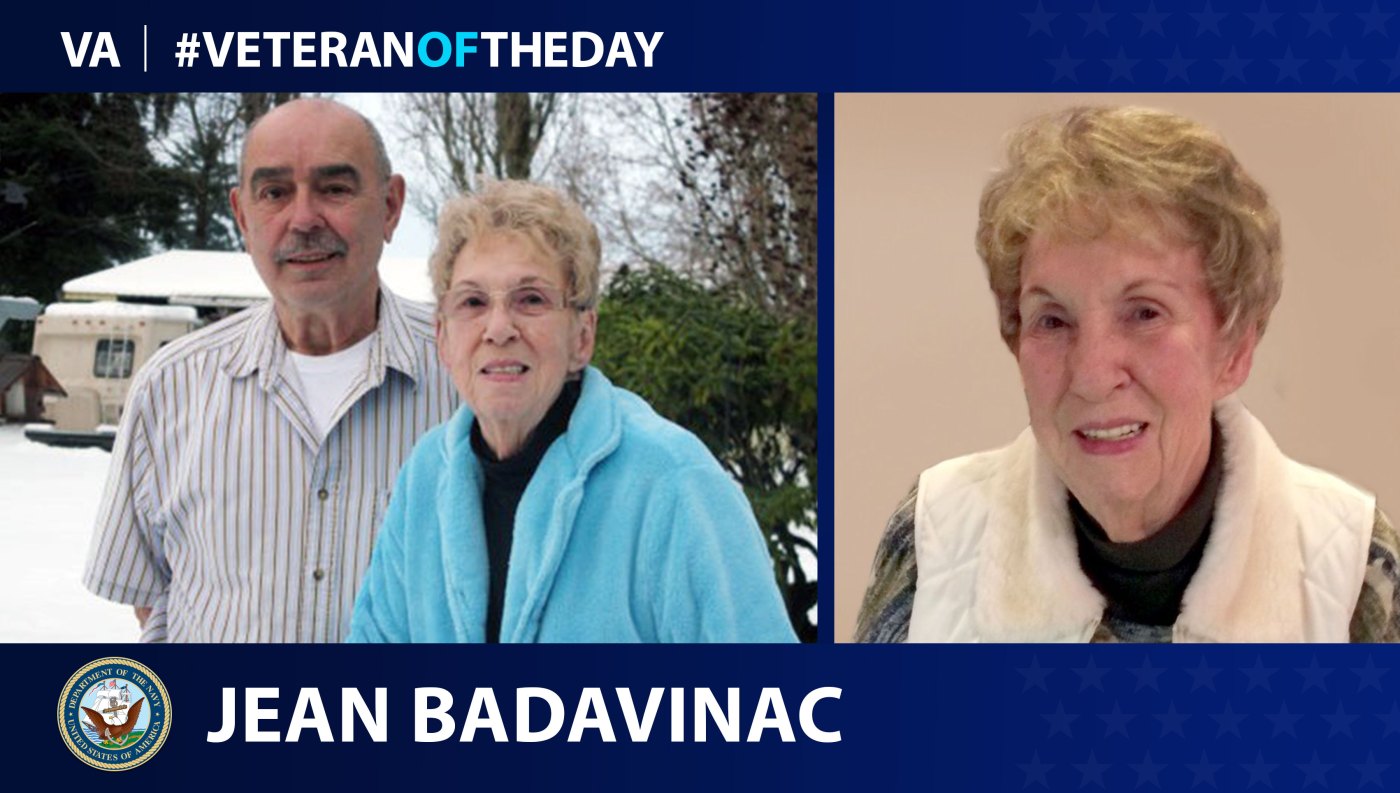 Navy Veteran Jean M. Badavinac is today's Veteran of the Day.
