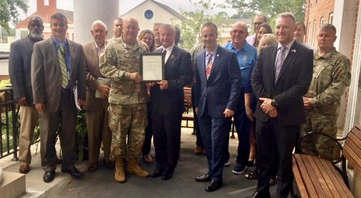 Columbia, South Carolina has been recognized as a Veteran Friendly Community and it was presented with a certificate of appreciation.