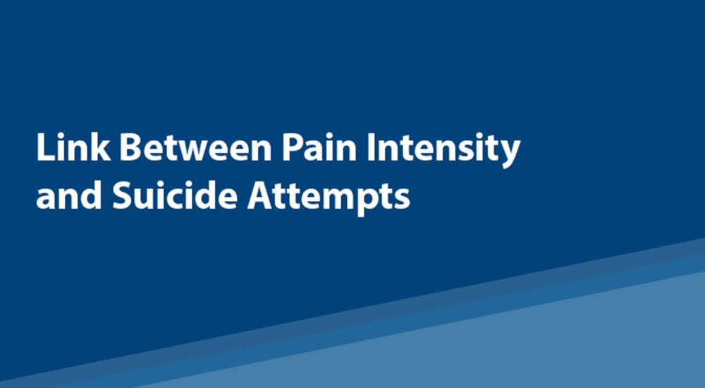 Slide that reads Link Between Pain Intensity and Suicide Attempts