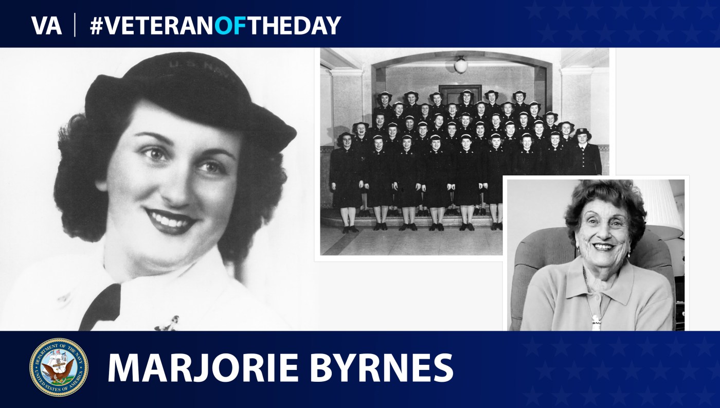 Navy Veteran Marjorie Nicholson Byrnes is today's Veteran of the Day.