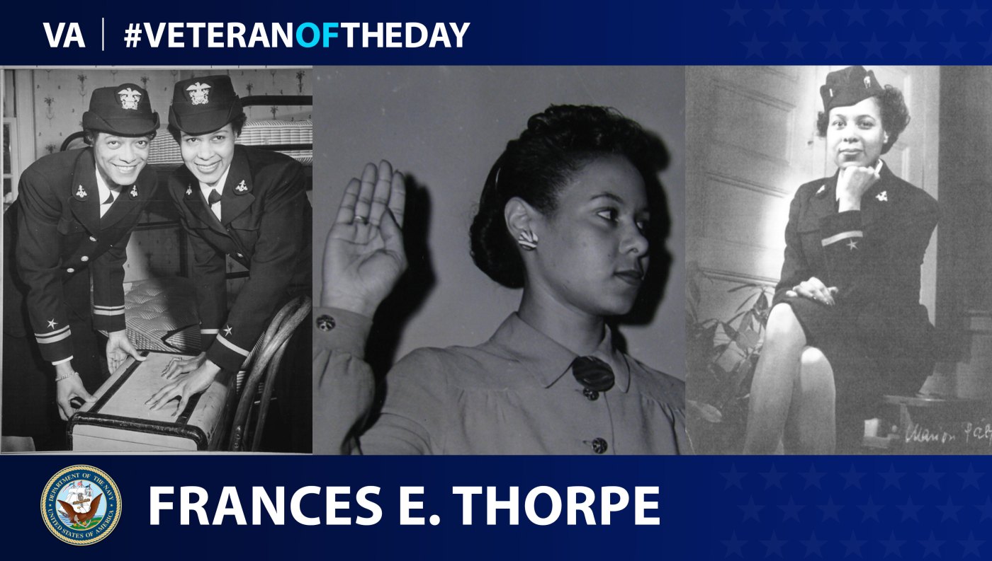 Navy Veteran Frances E. Wills Thorpe is today’s #VeteranOfTheDay.