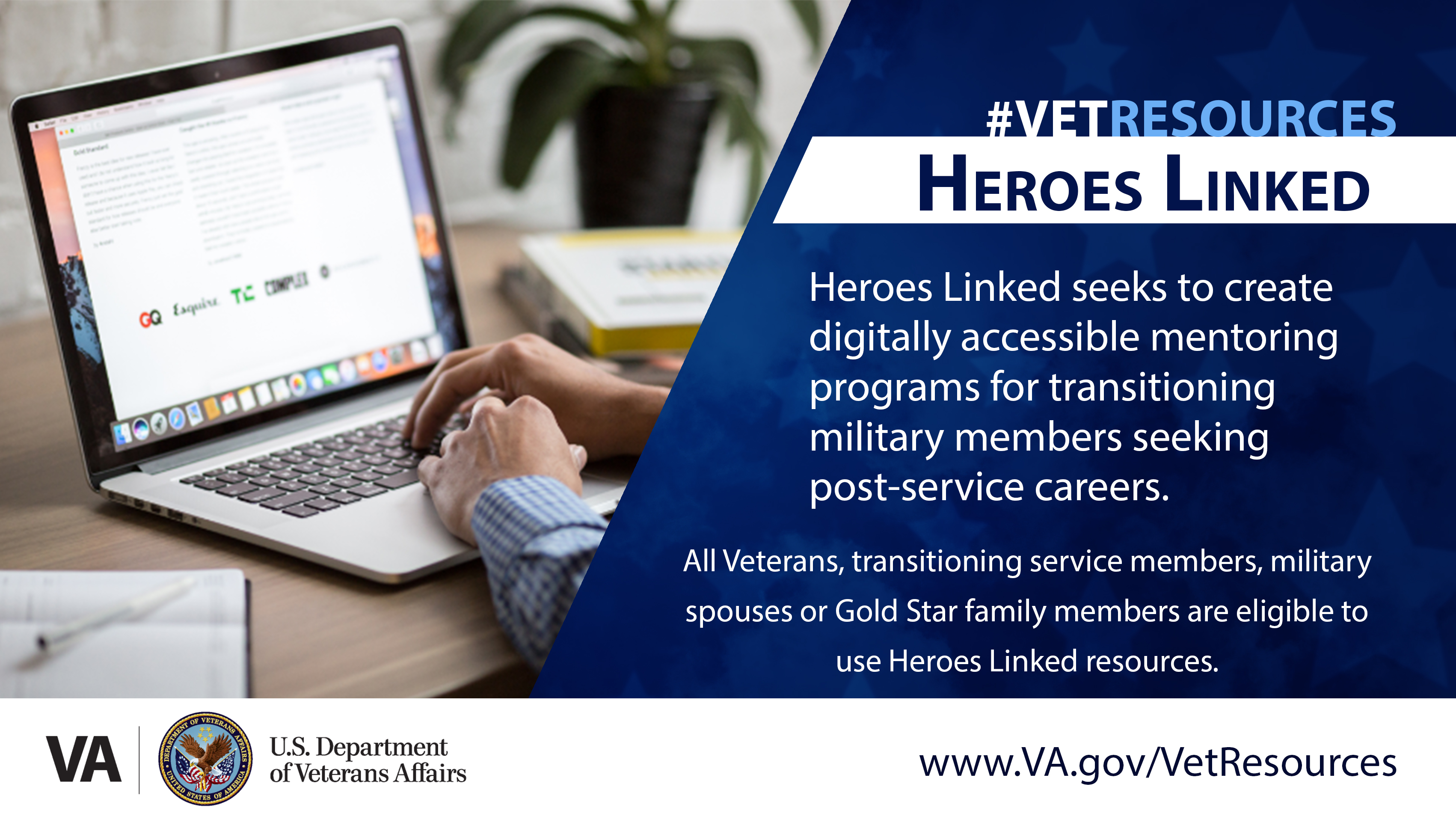 Heroes Linked offers online mentoring and career finding free to Veterans.