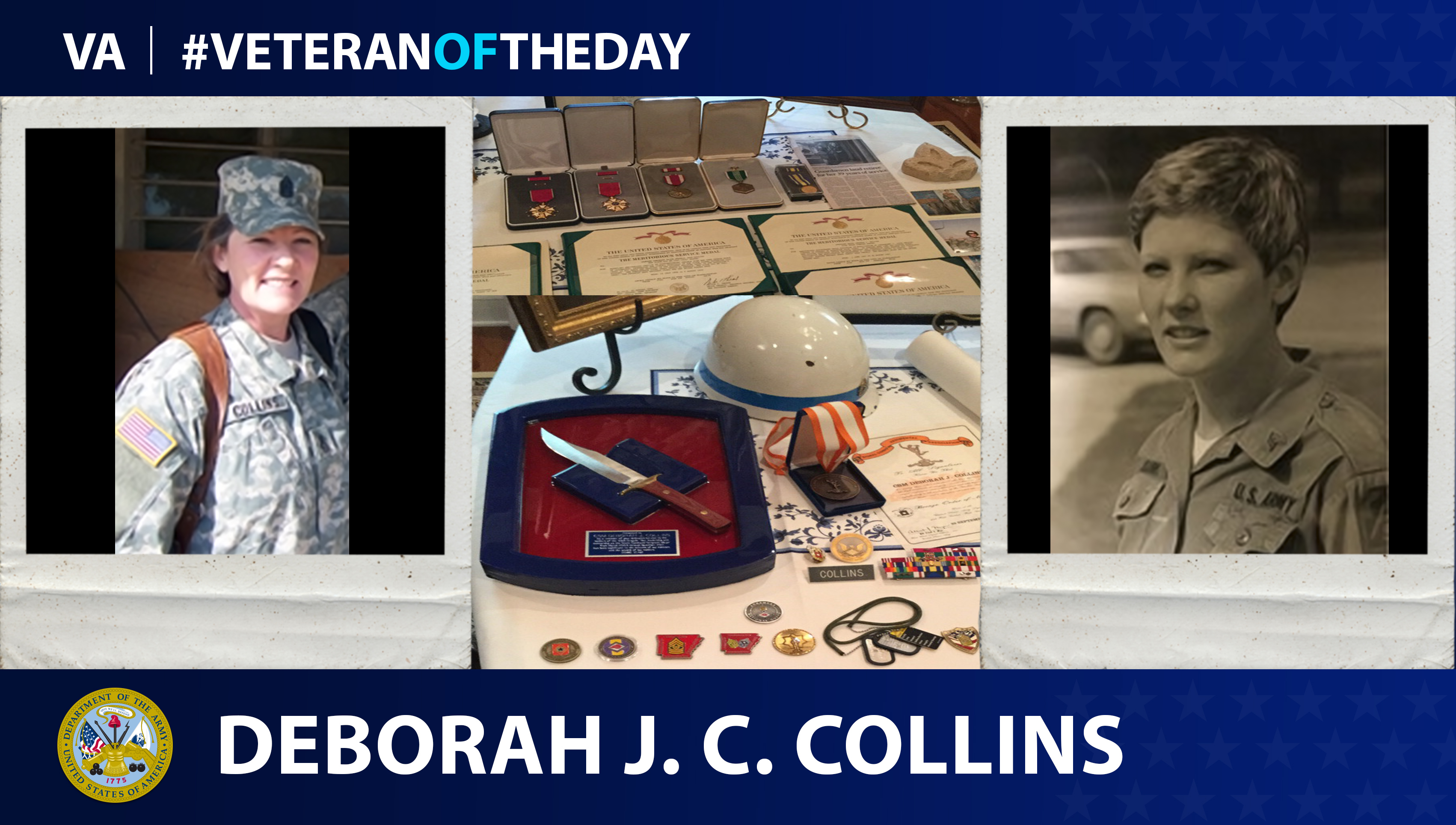 Army Veteran Deborah Jean Christian Collins is today's Veteran of the Day.