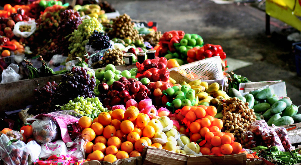 Photo of many fruits and vegetables