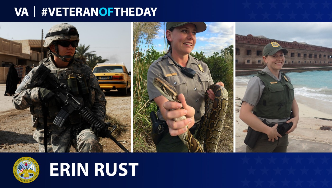 Army Veteran and National Park Service Ranger Erin Rust is today's Veteran of the Day.