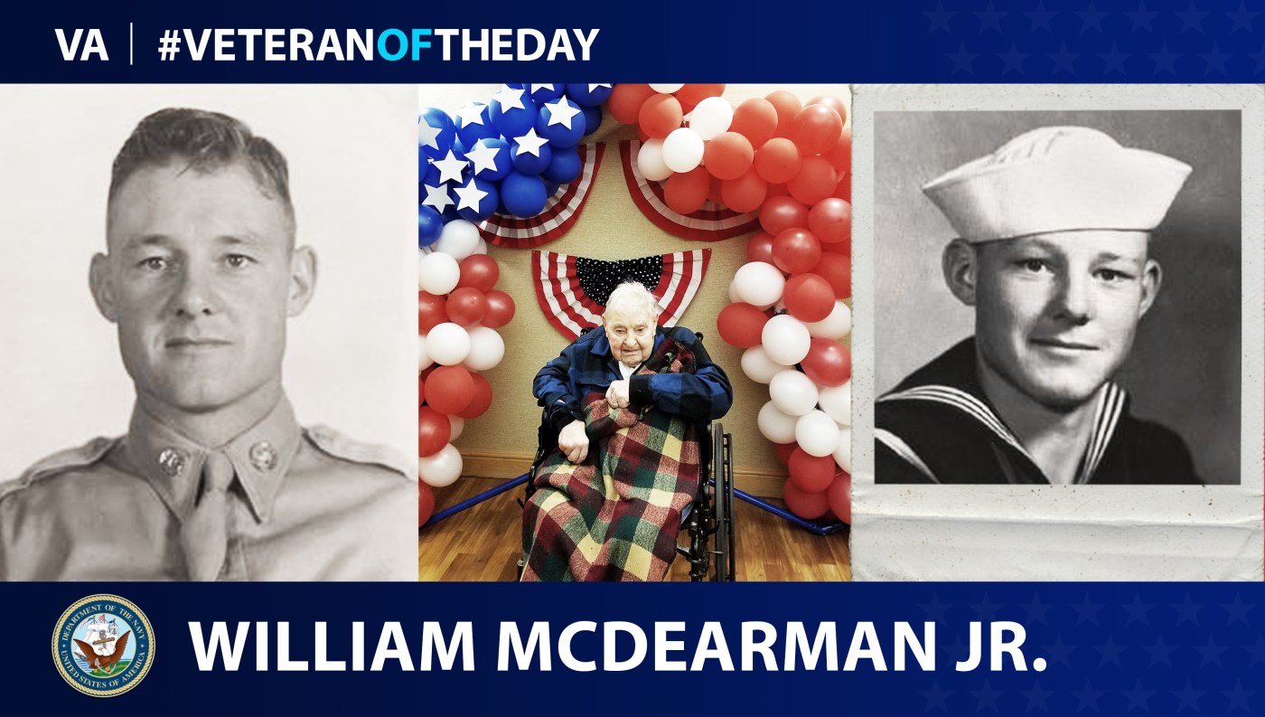 Navy and Air Force Veteran William McDearman is today's Veteran of the Day.