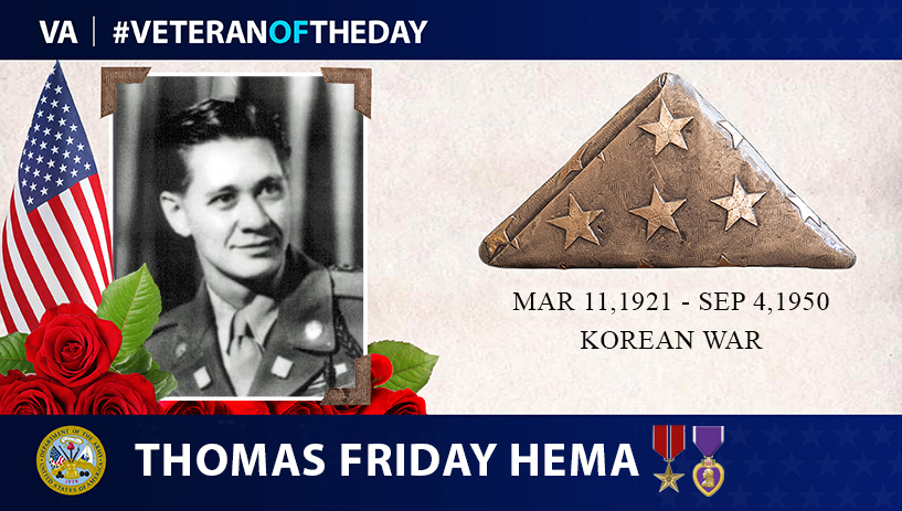 Army Veteran Thomas Friday Keahanui Hema is today's Veteran of the Day.
