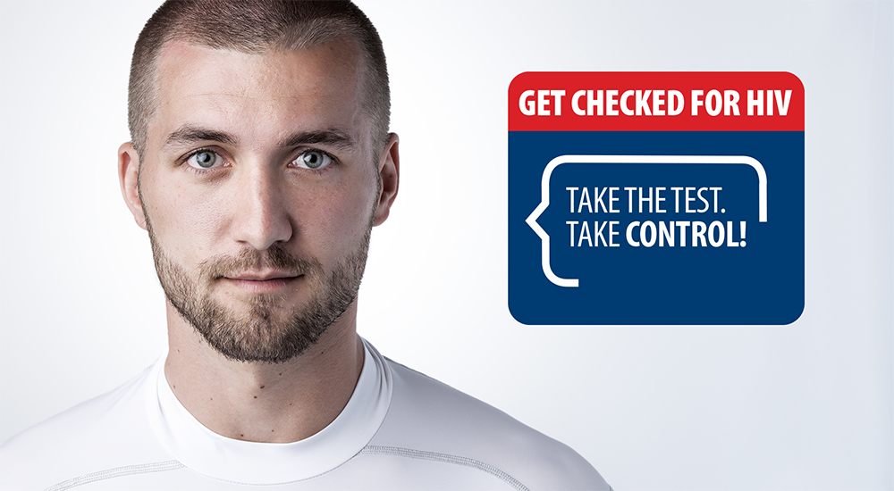 Man with HIV test graphic