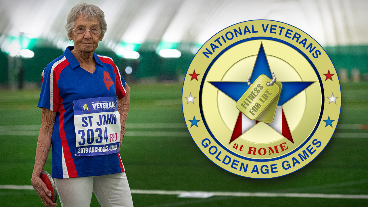 veteran with discus and gold coin logo