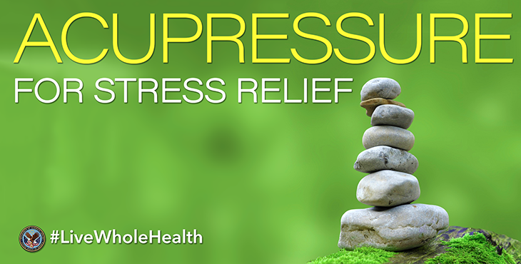 Using acupressure for stress relief or to get into the flow
