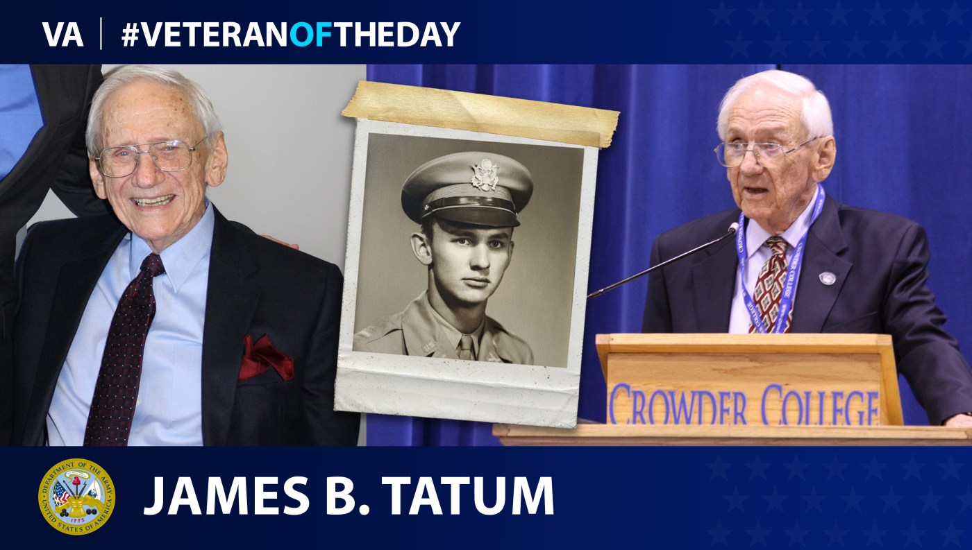 Army Veteran James B. Tatum is today's Veteran of the Day.