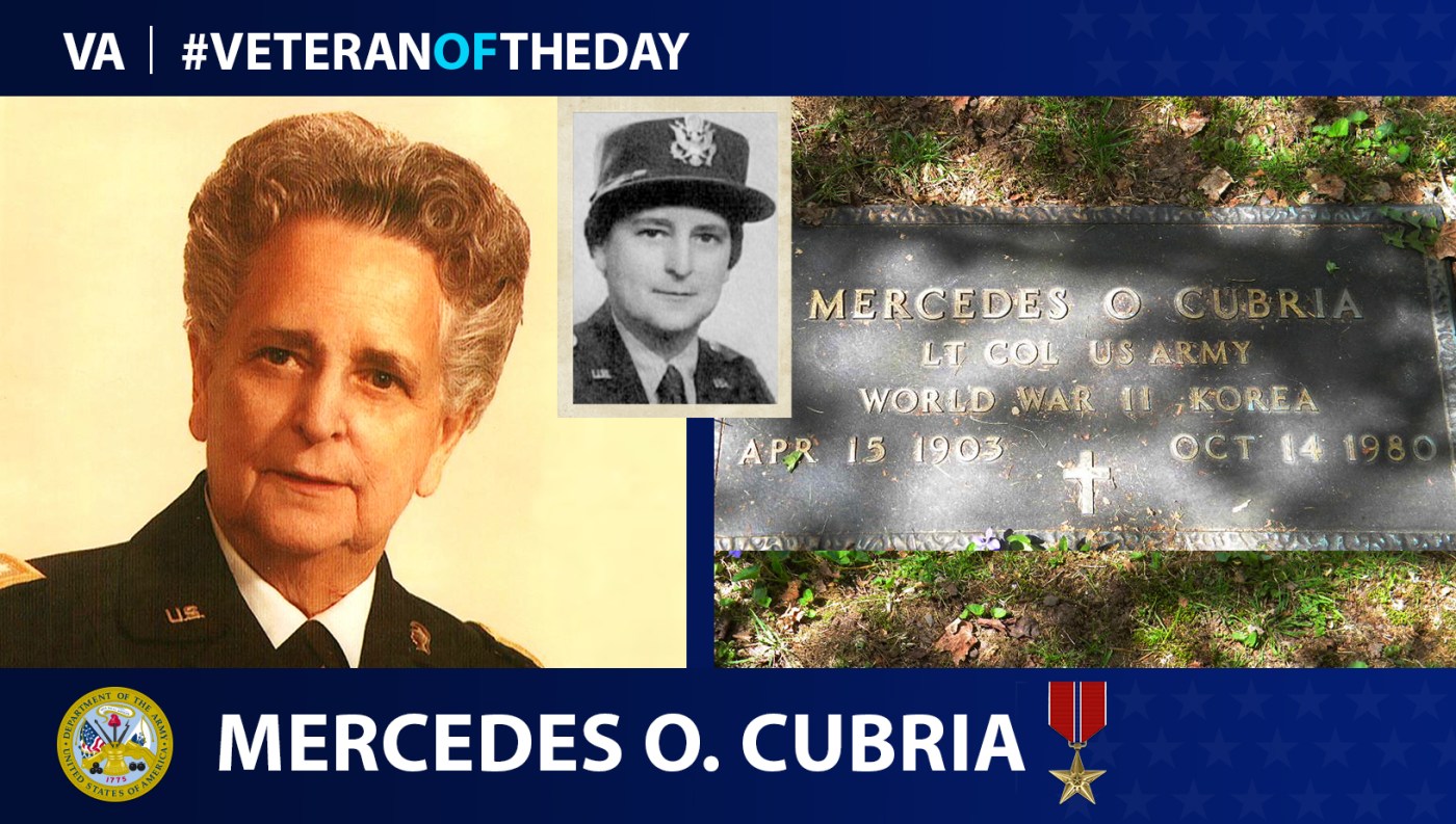 #VeteranOfTheDay Army Veteran Mercedes O. Cubria