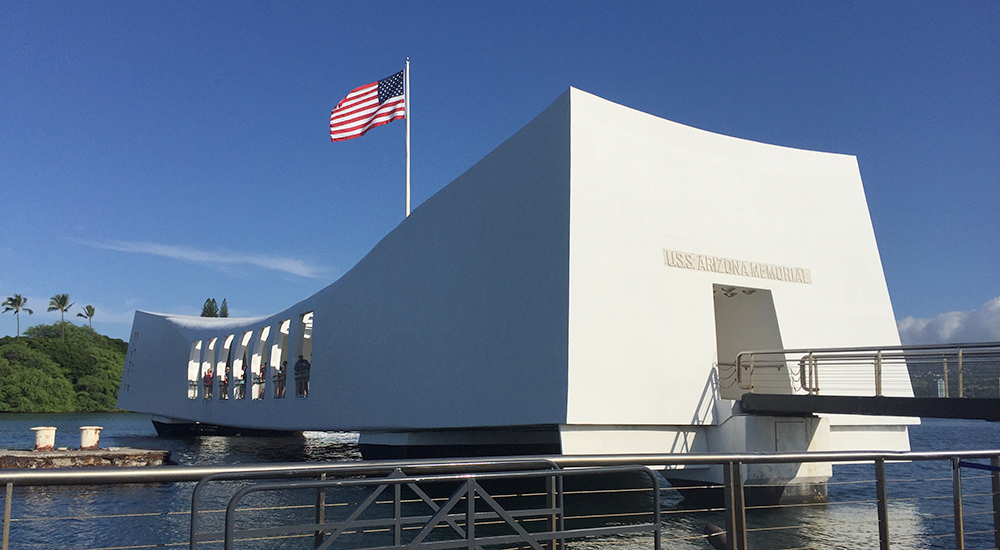 USS Arizona memorial at Pearl Harbor