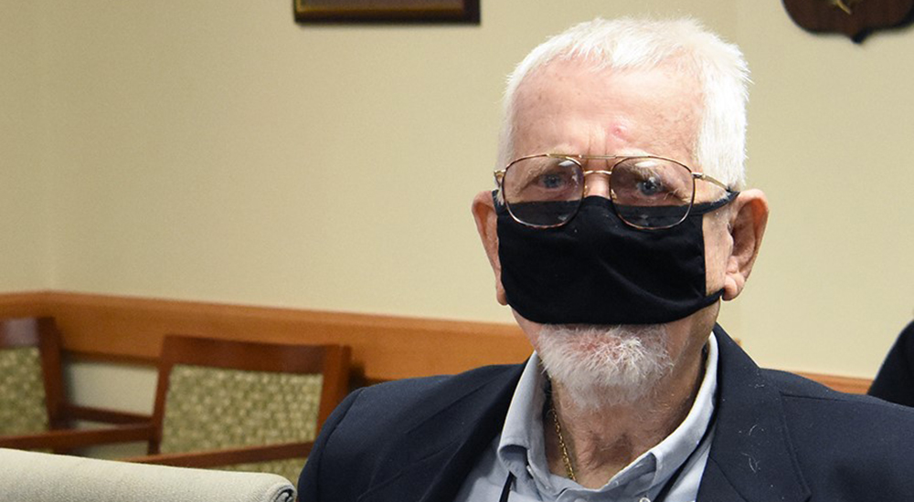 Elderly man in COVID mask