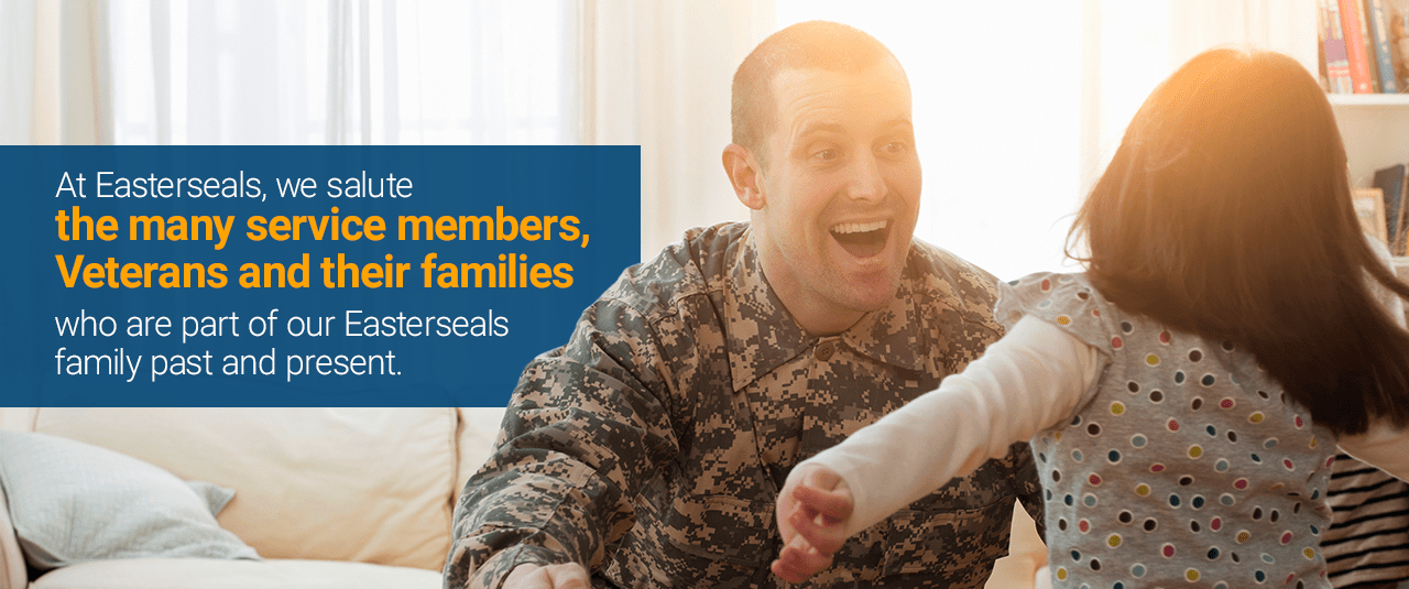easterseals graphic with military member and child