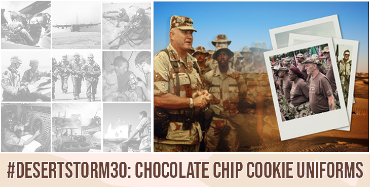 Though it was first designed in 1962, finalized in 1976, and then standardized in 1990, the Desert Battle Dress Uniform (DBDU)—affectionately known for its “chocolate chip” or “cookie dough” camouflage patterns—defined the U.S. military era known for a single event: Operation Desert Storm.