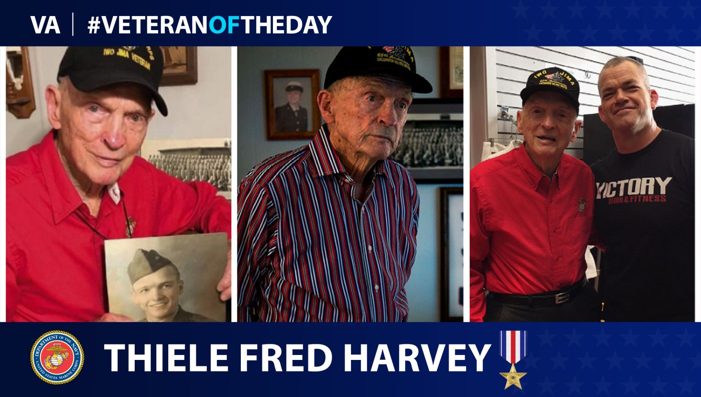 Marine Corps Veteran Thiele Fred Harvey is today's Veteran of the day.