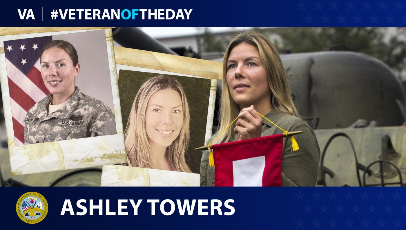 Army Veteran Ashley Towers is today's Veteran of the day.