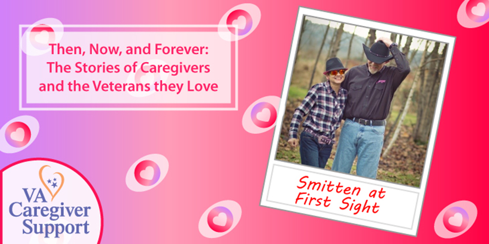 Valentine card with two Veterans amongst the trees