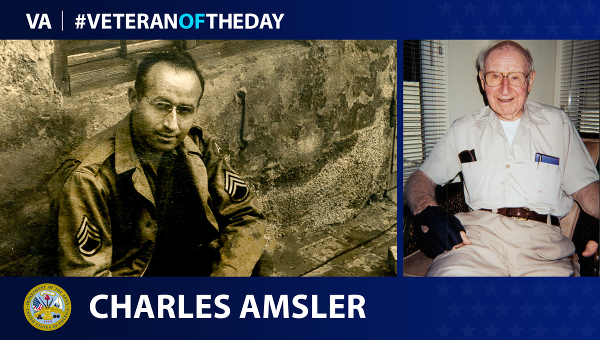 Army Veteran Charles M. Amsler is today's Veteran of the day.