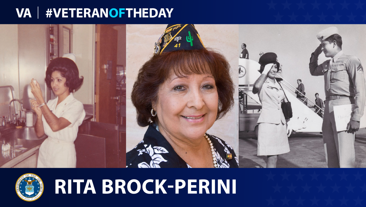 Air Force Veteran Rita Abeytia Brock-Perini is today's Veteran of the day.