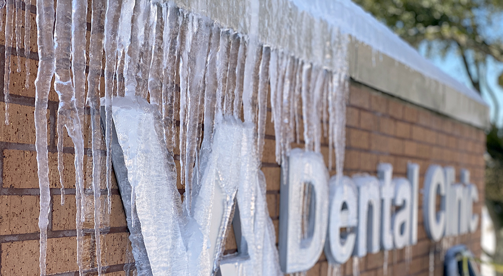 Icicles on Dental Clinic sign
