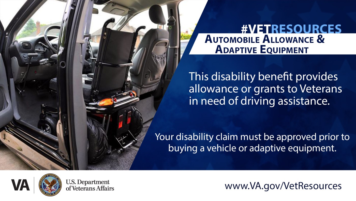 Veterans and active duty with a service-connected disability that prevents them from driving an automobile may qualify for a VA program to purchase a specially modified motor vehicle.