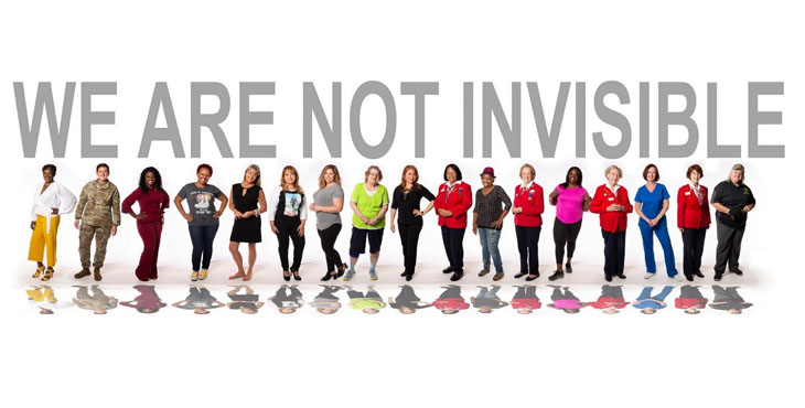 The I Am Not Invisible campaign brings awareness to the barriers and challenges that women Veterans face in obtaining health care and other services.