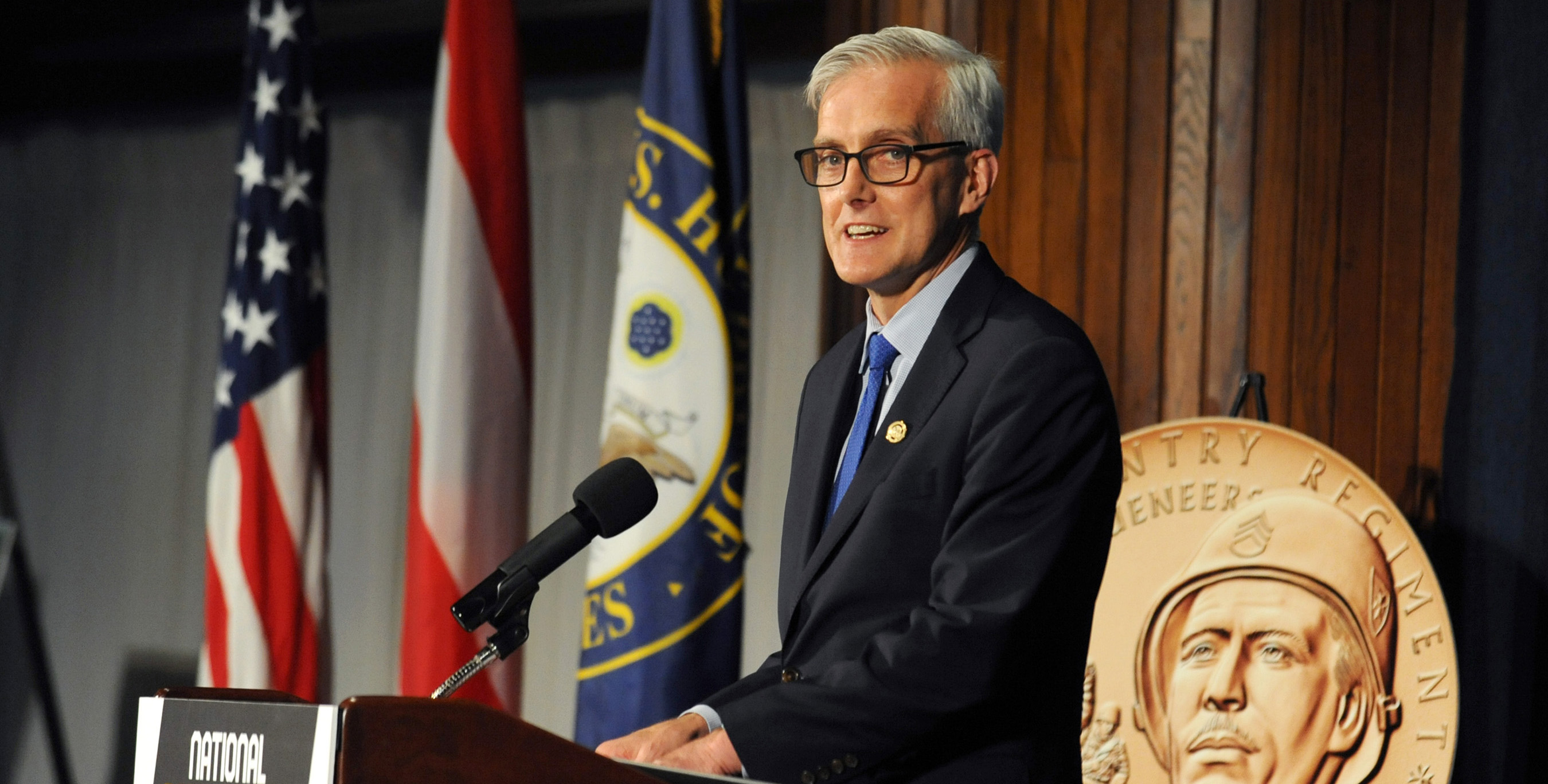 VA Secretary Denis McDonough speaks at an event honoring Borinqueneers at the National Press Club April 13.