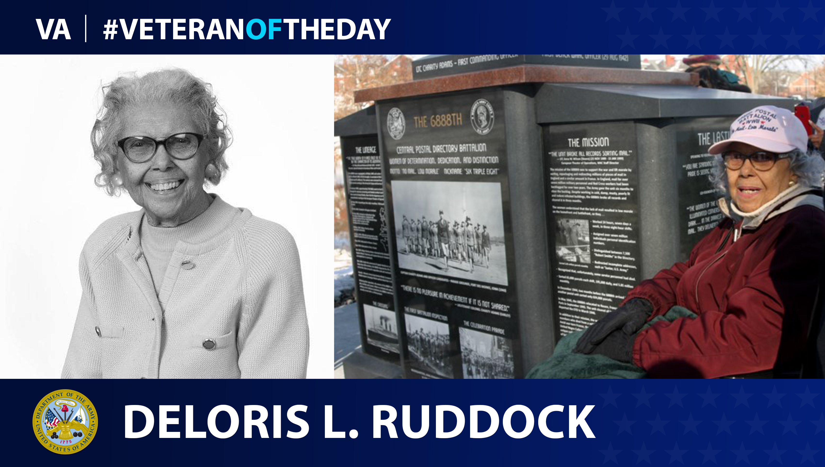 Army Veteran Deloris Ruddock is today's Veteran of the day.