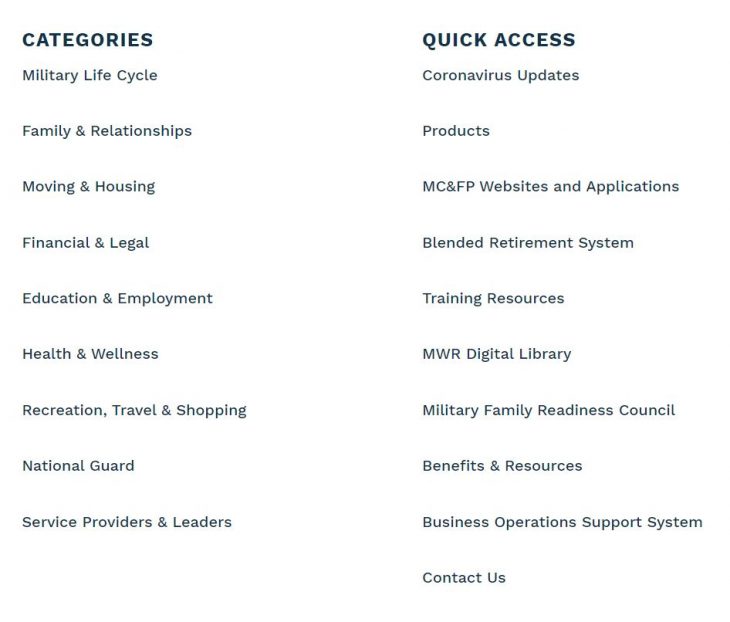 Military OneSource resources available.