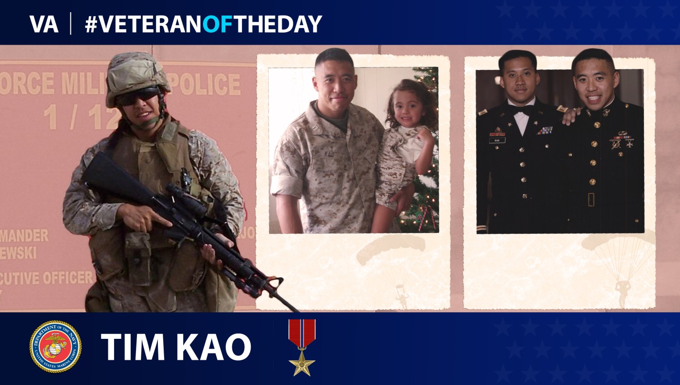 Marine Veteran Tim Kao is today's Veteran of the day.