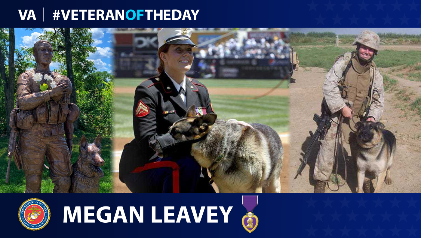 Marine Veteran Megan Leavey is today's Veteran of the day.