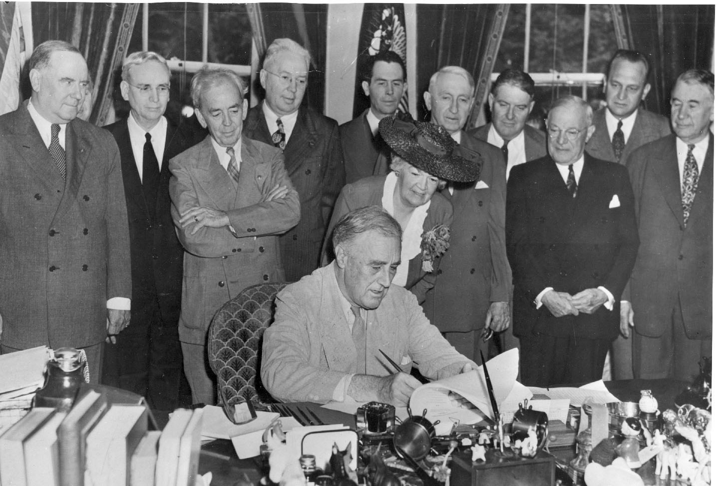 President Franklin D. Roosevelt signs the GI Bill of Rights at the White House, June 22, 1944. Courtesy photo