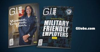 Two G.I. job magazines on dark background.
