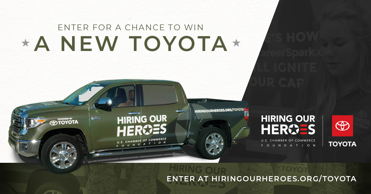 Hiring Our Heroes to America's Heroes Sweepstakes" giving