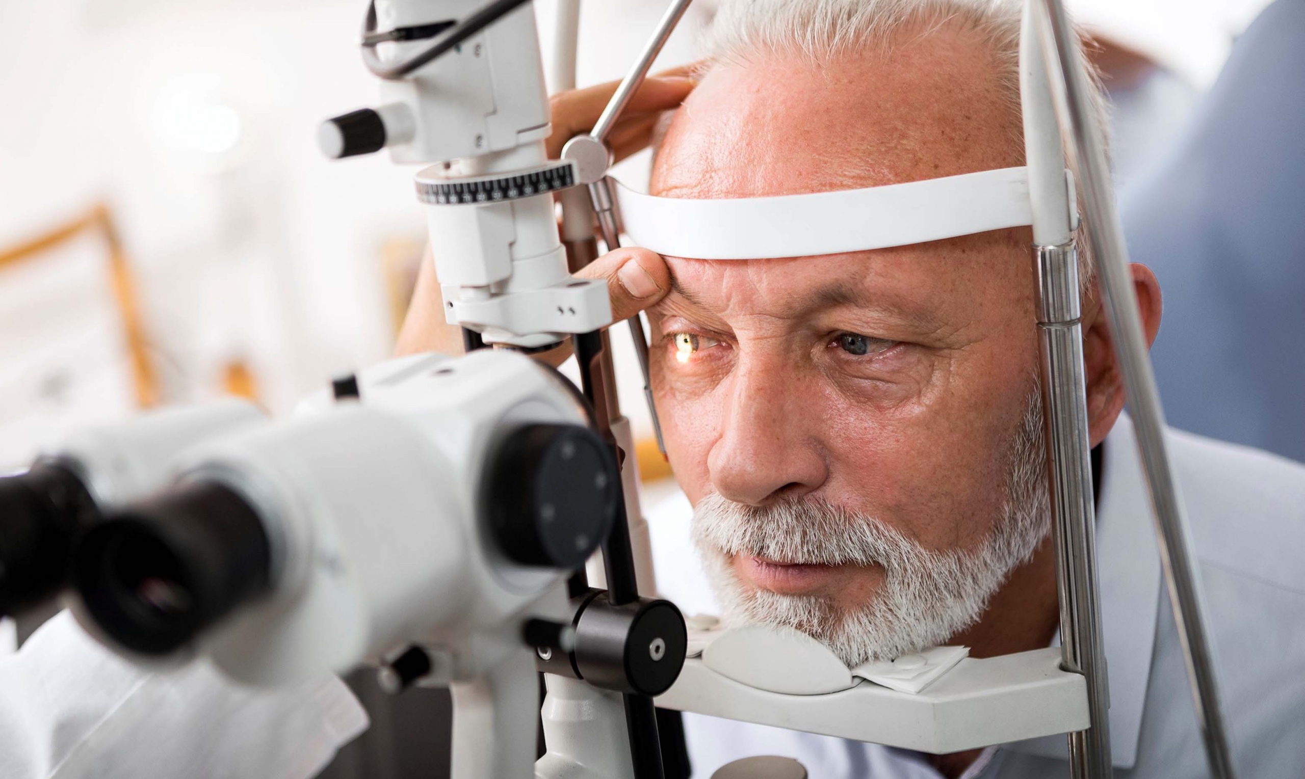 Man having eye exam