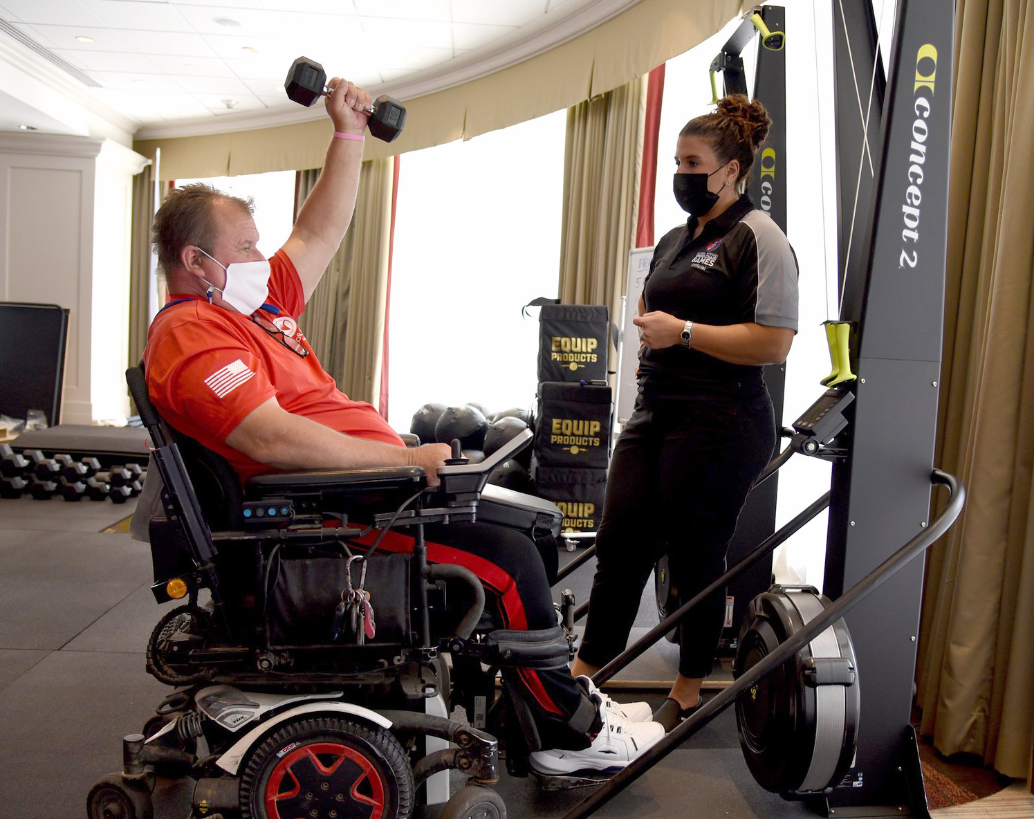 Christina Lafex of the Orlando VA is running the adaptive fitness competition at the National Veterans Wheelchair Games.