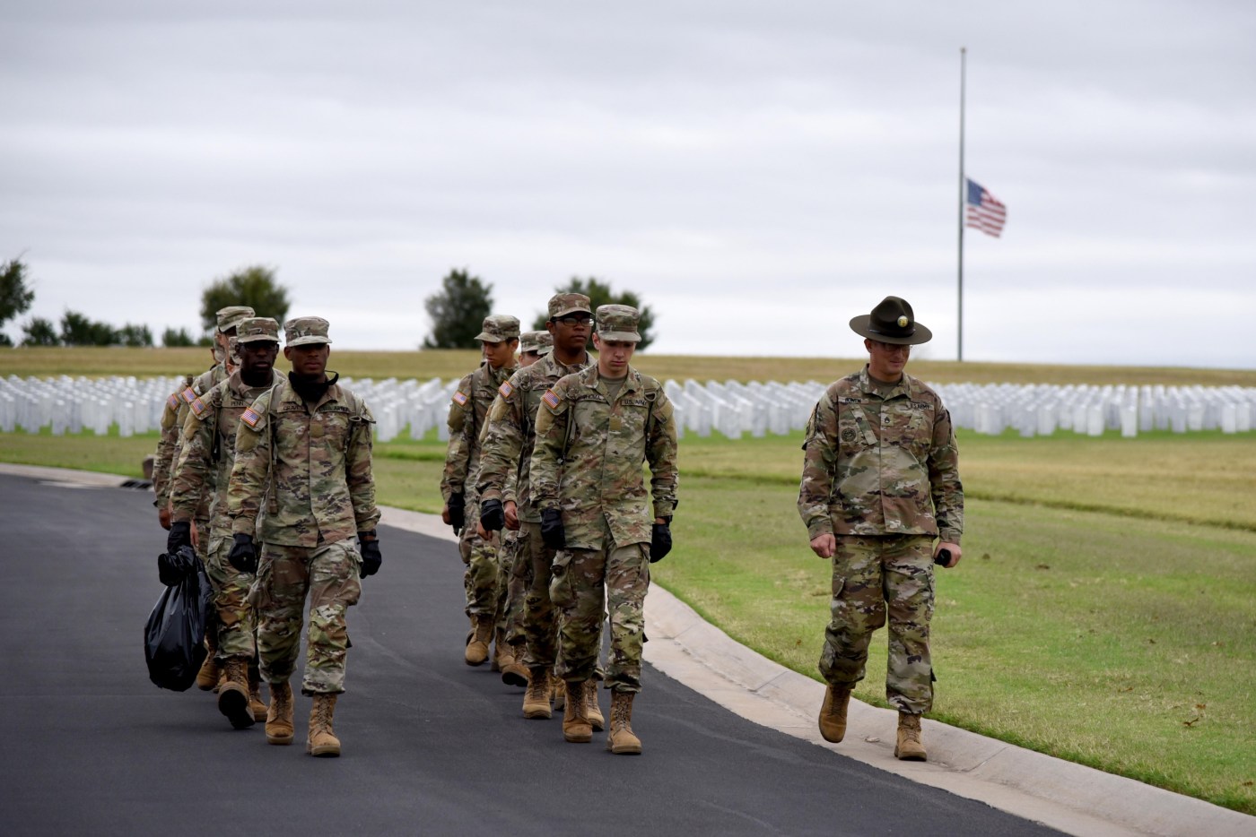 Fort Sill National Cemetery and Army trainees Honor the Fallen