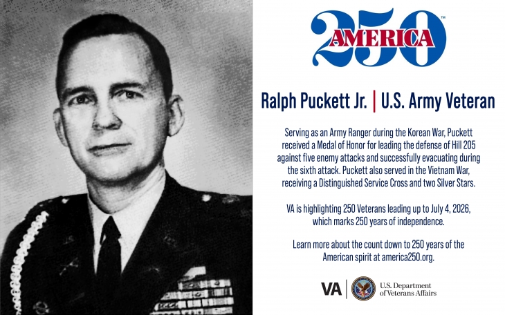 This week’s America250 salute is Army Veteran Ralph Puckett Jr., a Ranger who received a Medal of Honor for his actions in the Korean War.